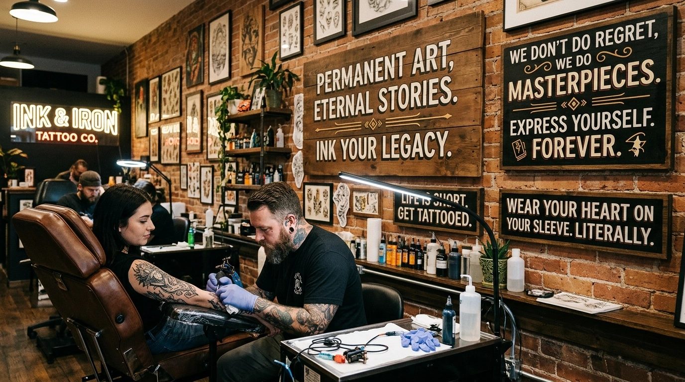 Funny Tattoo Studio Slogans